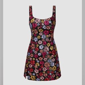 Floral Sequin Mini Dress - Multicolor